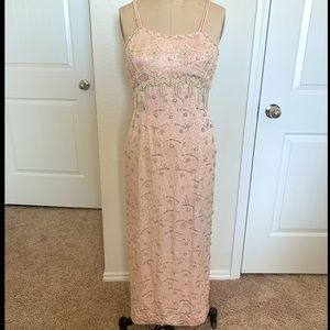 Vintage Beaded blush a line dress